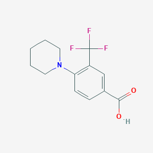 molecular formula C13H14F3NO2 B7974286 4-Piperidin-1-yl-3-(trifluoromethyl)benzoic acid 
