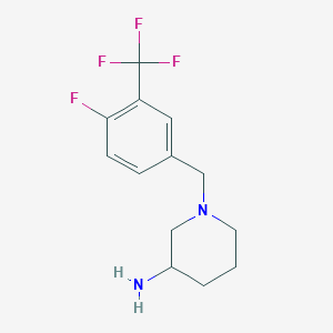 molecular formula C13H16F4N2 B7974291 1-(4-Fluoro-3-(trifluoromethyl)benzyl)piperidin-3-amine 