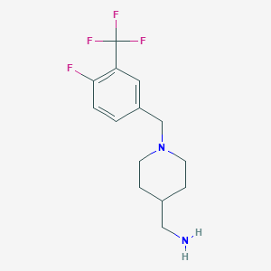 molecular formula C14H18F4N2 B7974299 (1-(4-Fluoro-3-(trifluoromethyl)benzyl)piperidin-4-yl)methanamine 