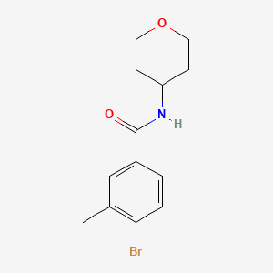 molecular formula C13H16BrNO2 B7974365 4-Bromo-3-methyl-N-(oxan-4-yl)benzamide 