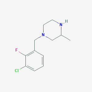 molecular formula C12H16ClFN2 B7974456 1-(3-Chloro-2-fluorobenzyl)-3-methylpiperazine 