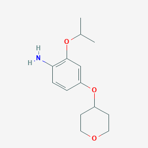 molecular formula C14H21NO3 B7974471 2-Isopropoxy-4-((tetrahydro-2H-pyran-4-yl)oxy)aniline 