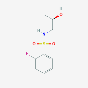 molecular formula C9H12FNO3S B7974485 （R）-2-氟代-N-(2-羟基丙基)苯磺酰胺 
