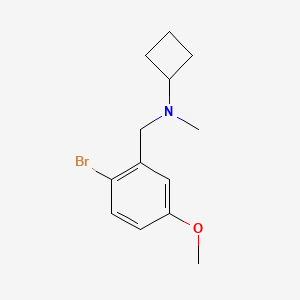 molecular formula C13H18BrNO B7974497 N-[(2-Bromo-5-methoxyphenyl)methyl]-N-methylcyclobutanamine 