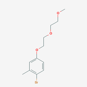 molecular formula C12H17BrO3 B7974547 1-Bromo-4-(2-(2-methoxyethoxy)ethoxy)-2-methylbenzene 