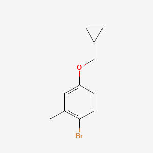 molecular formula C11H13BrO B7974558 1-Bromo-4-(cyclopropylmethoxy)-2-methylbenzene 
