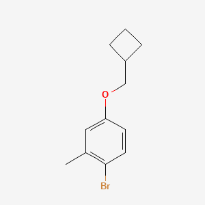 molecular formula C12H15BrO B7974563 1-Bromo-4-(cyclobutylmethoxy)-2-methylbenzene 