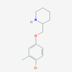 molecular formula C13H18BrNO B7974569 2-(4-Bromo-3-methyl-phenoxymethyl)-piperidine 