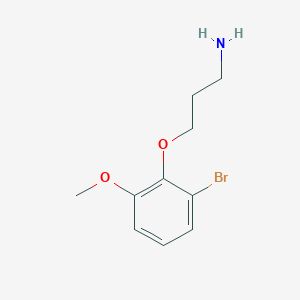 molecular formula C10H14BrNO2 B7974577 3-(2-Bromo-6-methoxyphenoxy)propan-1-amine 