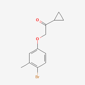molecular formula C12H13BrO2 B7974589 2-(4-Bromo-3-methylphenoxy)-1-cyclopropylethanone 