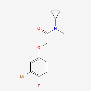 molecular formula C12H13BrFNO2 B7974656 2-(3-Bromo-4-fluorophenoxy)-N-cyclopropyl-N-methylacetamide 