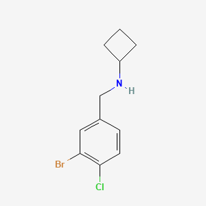 molecular formula C11H13BrClN B7974722 N-[(3-bromo-4-chlorophenyl)methyl]cyclobutanamine 