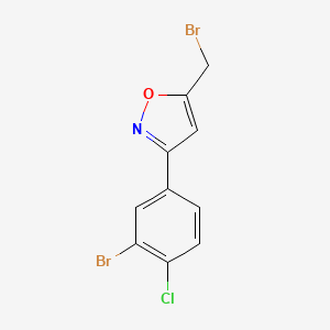 molecular formula C10H6Br2ClNO B7974734 3-(3-Bromo-4-chlorophenyl)-5-(bromomethyl)-1,2-oxazole 