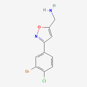 molecular formula C10H8BrClN2O B7974737 [3-(3-Bromo-4-chlorophenyl)-1,2-oxazol-5-yl]methanamine 