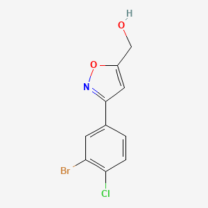 molecular formula C10H7BrClNO2 B7974743 [3-(3-Bromo-4-chlorophenyl)-1,2-oxazol-5-yl]methanol 