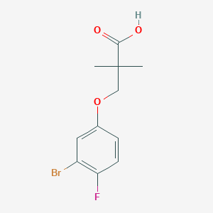 molecular formula C11H12BrFO3 B7974784 3-(3-Bromo-4-fluorophenoxy)-2,2-dimethylpropanoic acid 
