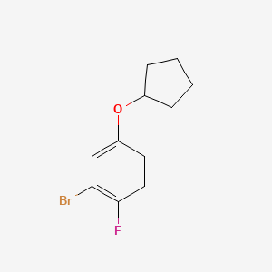 molecular formula C11H12BrFO B7974796 2-Bromo-4-(cyclopentyloxy)-1-fluorobenzene 