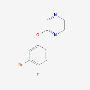 molecular formula C10H6BrFN2O B7974799 2-(3-Bromo-4-fluorophenoxy)pyrazine 