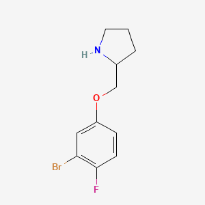 molecular formula C11H13BrFNO B7974807 2-[(3-Bromo-4-fluorophenoxy)methyl]pyrrolidine 