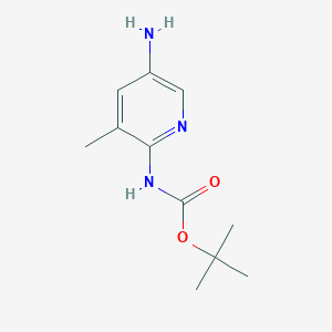 molecular formula C11H17N3O2 B7974823 Tert-butyl N-(5-amino-3-methylpyridin-2-YL)carbamate 