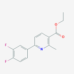 molecular formula C15H13F2NO2 B7974850 Ethyl 6-(3,4-difluorophenyl)-2-methylnicotinate 
