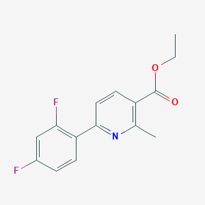 molecular formula C15H13F2NO2 B7974853 Ethyl 6-(2,4-difluorophenyl)-2-methylnicotinate 