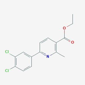 molecular formula C15H13Cl2NO2 B7974856 Ethyl 6-(3,4-dichlorophenyl)-2-methylpyridine-3-carboxylate 