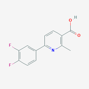 molecular formula C13H9F2NO2 B7974861 2-Methyl-6-(3,4-difluorophenyl)nicotinic acid 