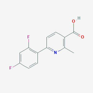 molecular formula C13H9F2NO2 B7974864 2-Methyl-6-(2,4-difluorophenyl)nicotinic acid 