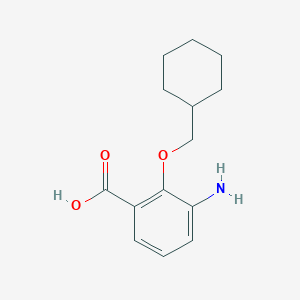 molecular formula C14H19NO3 B7974894 3-Amino-2-(cyclohexylmethoxy)benzoic acid 