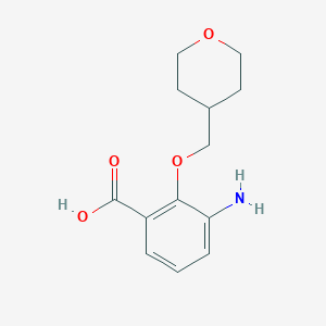 molecular formula C13H17NO4 B7974899 3-Amino-2-((tetrahydro-2H-pyran-4-yl)methoxy)benzoic acid 