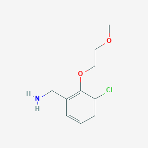 molecular formula C10H14ClNO2 B7974919 (3-Chloro-2-(2-methoxyethoxy)phenyl)methanamine 