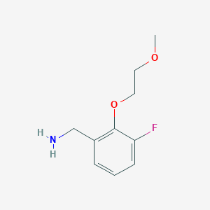 molecular formula C10H14FNO2 B7974925 (3-Fluoro-2-(2-methoxyethoxy)phenyl)methanamine 