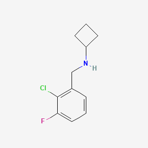 molecular formula C11H13ClFN B7974968 N-[(2-chloro-3-fluorophenyl)methyl]cyclobutanamine 