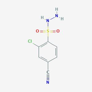 molecular formula C7H6ClN3O2S B7974998 2-Chloro-4-cyanobenzenesulfonohydrazide 