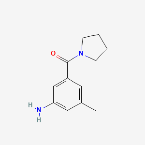 molecular formula C12H16N2O B7975063 3-Methyl-5-(pyrrolidine-1-carbonyl)aniline 