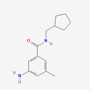 molecular formula C14H20N2O B7975149 3-Amino-N-(cyclopentylmethyl)-5-methylbenzamide 