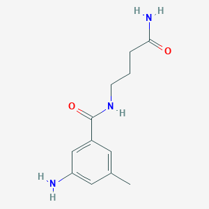 molecular formula C12H17N3O2 B7975150 4-[(3-Amino-5-methylphenyl)formamido]butanamide 