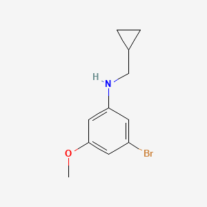 molecular formula C11H14BrNO B7975268 3-Bromo-N-(cyclopropylmethyl)-5-methoxyaniline 