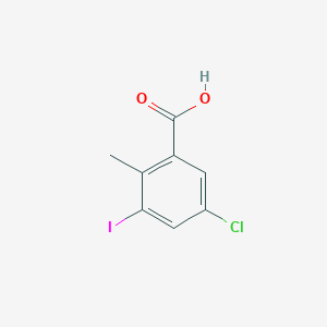 molecular formula C8H6ClIO2 B7975288 5-Chloro-3-iodo-2-methyl-benzoic acid 