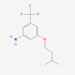 molecular formula C12H16F3NO B7975307 3-(3-Methylbutoxy)-5-(trifluoromethyl)aniline 