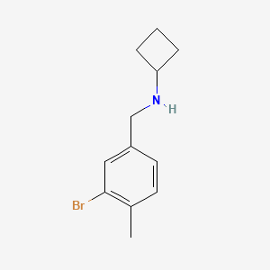 molecular formula C12H16BrN B7975331 N-[(3-Bromo-4-methylphenyl)methyl]cyclobutanamine 