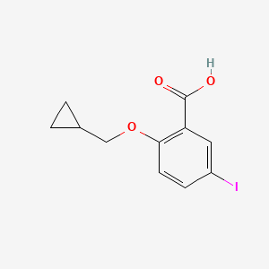 molecular formula C11H11IO3 B7975334 2-(Cyclopropylmethoxy)-5-iodobenzoic acid 