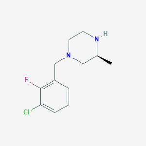 molecular formula C12H16ClFN2 B7975337 (S)-1-(3-Chloro-2-fluorobenzyl)-3-methylpiperazine 
