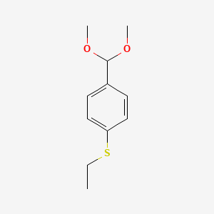 molecular formula C11H16O2S B7975432 4-Dimethoxymethylphenyl ethyl sulfide 