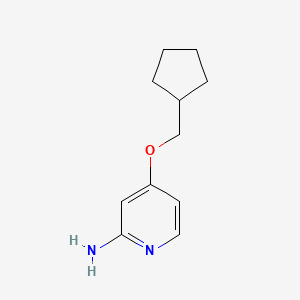 molecular formula C11H16N2O B7975442 4-(Cyclopentylmethoxy)pyridin-2-amine 