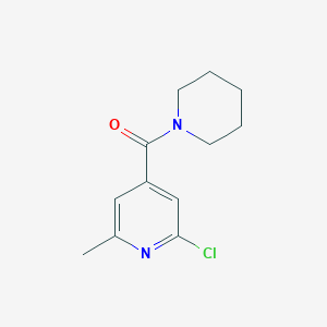 molecular formula C12H15ClN2O B7975474 2-Chloro-6-methyl-4-(piperidine-1-carbonyl)pyridine 