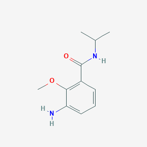 molecular formula C11H16N2O2 B7975525 3-Amino-2-methoxy-N-(propan-2-yl)benzamide 