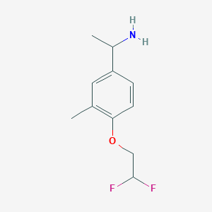 molecular formula C11H15F2NO B7975562 1-(4-(2,2-Difluoroethoxy)-3-methylphenyl)ethanamine 