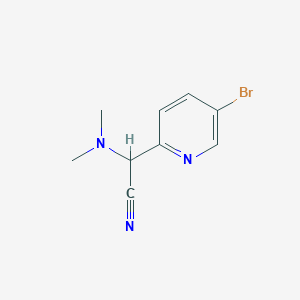 molecular formula C9H10BrN3 B7975578 2-(5-Bromopyridin-2-yl)-2-(dimethylamino)acetonitrile 